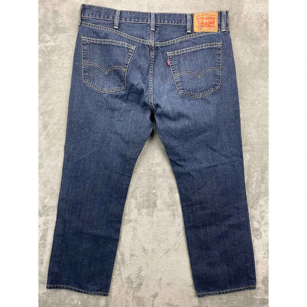 Levis Men's 559 Jeans 38x30 Blue Relaxed Straight Leg‎ Denim